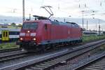 DB Cargo 185 037 runs round at Offenburg on the evening of 17 May 2026.