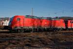 German electric locomotive 185 346-4 from the DB parked at the 07/03/2011 in Kreuztal (Germany).