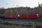 185 140-1 und 185 161-7  with tank cars train at 31.10.2011 in Betzdorf / Sieg