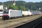 Railpool 186 288 hauls a freight into Kufstein on 5 June 2015.