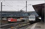 The DB 186 327-3 and the SBB Re 460 096-7 in Basel SBB. 
05.03.2016