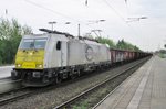 EuroCargoRail 186 341 thunders through Viersen on 10 May 2016.