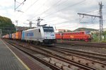 Metrans 186 437 passes through Decin hl.n. on 8 May 2016.