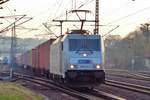 Metrans 386 004 speeds through Pirna on 8 April 2018. 