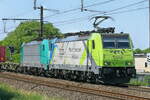 TCA Rail(Terminal Container Athus) 186 235 and 186 205 Bombardier Traxx with a container train from Antwerp Harbor to Athus. 13-05-2025