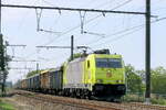 The DB Cargo E186 116 with the lead ore shuttle from the port of Antwerp to Stolberg Germany. Bombardier Traxx F140 MS build in 2007 with construction N� 34311. Line 27A at Antwerp Airport. 13-07-2026