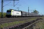 Captrain 186 158 hauls a coal train through Diepholz on 23 April 2026.