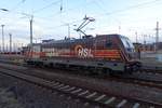 Light fades as HSL 187 501 snoozes at Angermünde on 4 April 2018. 