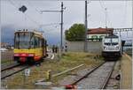 The TRAVYS/OC Be 4/8 003 and RailPool 187 008-8 in Chavonray.