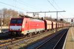 Iron ore train set from Dillingen is hauled through Boxtel on 6 December 2014 by 189 040.