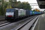 RTB 189 209 hauls an intermodal service through Dordrecht on 25 October 2015.