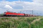DBC 189 068 hauls a coal train through Valburg CUP on 2 July 2020.