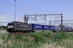 On 23 July 2019 SBBCI 189 991 hauls an intermodal train through Valburg.