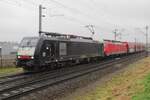 MRCE 189 104 hauls a DB Coal train through Venlo-Vierpaardjes on a grey 17 December 2021.