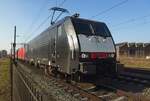 MRCE 189 099 hauls a coal train through Blerick on 5 March 2022.