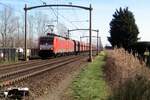 On 21 February 2021 DBC 189 083 hauls a diverted empty iron ore train through Hulten toward the Rotterdam port area.