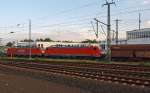 189 040-9 and 189 035-9 heavy ore train on 21.08.2011 in Toisdorf. The photograph was taken from a driving steam train.