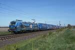 EGP 192 102 hauls the LKW Walter trailer train through St.H�lfe on 23 April 2026.