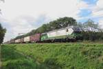 WLC 193 754 hauls a container train through Tilburg Oude Warande on 19 July 2020.