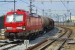 On 18 July 2018 DB cargo 193 325 hauls a diverted mixed freight train through Breda (NL) toward Venlo.