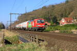 DBC locomotive 193 301 hauling a goods train, is passing in Testelt, 5/3/2025