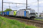 The TCA 7193 209 towing the 7193 114 and a container train to the TCA container terminal at Athus. Siemens Vectron MS build in 2025 with construction N� 23978. Line 27A at Antwerp Airport. 11-06-2026