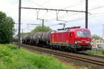 The Medway Belgium 6193 043 with a tank train on route from the port of Antwerp.  Siemens Vectron MS build in 2025 with construction N� 23574. Line 27A at Antwerp Airport. 03-06-2026