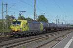 One operator, one loco number, two locos: RheinCargo has done it with Vectron number 193 106. One is 6 193 106, formerly with KRE and a nice advertising loco and the other is seen here: 7 193 106,rented from Alpha Trains and hauling a tank train through Neuwied towards Cologne. The Vectrons are the same type, but since there are 2,000+ X4E four system Vectron electrics, the EVR numbering scheme had to deploy the 7 after the six to accommodate all Vectrons. 
