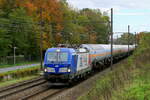 The Olavion 7193 888 with a gas tank train to the port of Antwerp. Siemens Vectron MS build in 2026 with construction N� 24335. Line 27A at Antwerp Airport. 27-10-2026