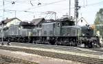 Be 6/8 III No 13302 and 194155-8 at Amstetten, September 14th, 1984.