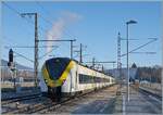 The DB 11440 180 and another one are arriving at Titisee station.