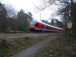 Class 427 train between Prora and Lietzow.