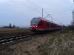 This is the only line where the Deutsche Bahn uses trains of this class. A class 427 train near Lietzow, December 2007
