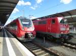 442 806 and 111 177-2 are standing in Bamberg on June 23th 2013.