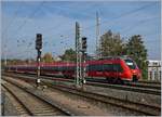 A DB 442 is arriving at Rostock Main Station.