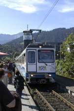 Bayerische Zugspitzbahn i Garmisch-Partenkirchen (Bayern).<br><br>Datum: 29 juli 2008.