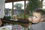 Le restaurant ferroviaire dans l'ancienne gare de Burg (Spreewald, Allemagne).<br>Date : 17 juillet 2006.