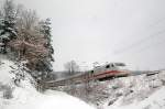 401 577-2 between Amstetten and Urspring, February 13th, 2009.