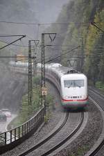 ICE 1 at Geislinger Steige with heavy rain, at September 25th, 2010.
