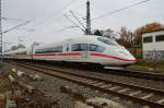 ICE highspeedtrain on an divertroute to Cologne at Rheydt mainstation.24.11.2012