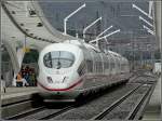 The ICE to Frankfurt/Main is leaving the station Lige Guillemins on September 12th, 2008.