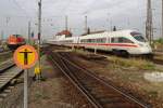 ICE 411 065 leaves Leipzig Hbf on 10 April 2014.