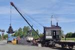When it comes to provide steam locos with fresh coal, a steam crane, like this Demag at the DDM, might come in handy.