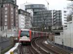 U3 to Barmbek is arriving Landungsbrcken. 11.2.2012, Hamburg