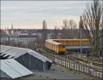 Metro train N 551 is leaving the station Berlin Gleisdreieck on December 29th, 2012.