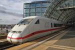 Here 808 028-5  Altenburg  as ICE541 from Cologne main station to Berlin Ostbahnhof. Berlin main station, 25.2.2012.