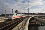 Here 401 072-3 as ICE277 from berlin Ostbahnhof to Interlaken East. berlin main station, 25.2.2012.