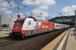 Here 101 109-7 with IC146 from Berlin Ostbahnhof to Schiphol Airport. Berlin central station, 4.7.2012.