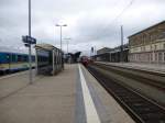 Here the few about the main station of Hof on April 28th 2013. You can see two lokal trains.