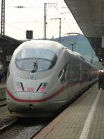 An ICE is standing in Wrzburg central station on August 23rd 2013.